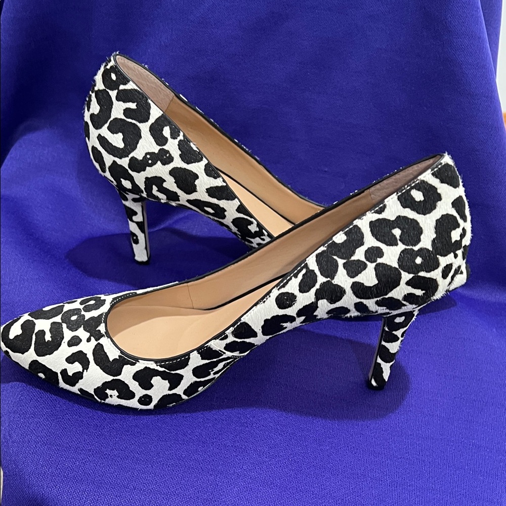 INC International Concepts Black and White Animal Print Heels